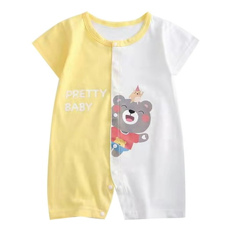 

Qufokar Baby Bunting 3-6 Months Baby Boy Clothes Organic Children Baby Boys Girls Cartoon Romper Short Sleeve Cute Animals Jumpsuit Outfits Clothes