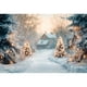 thumbnail image 1 of Winter Christmas Tree Backdrop Photography Snow Path Hut Natural Landscape Kids Family Portrait Photocall Background Photo Props, 1 of 5