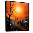 thumbnail image 2 of Designart "Orange Tree Aerial Dance painting" Cottage Floater Framed Wall Art Living Room, 2 of 7