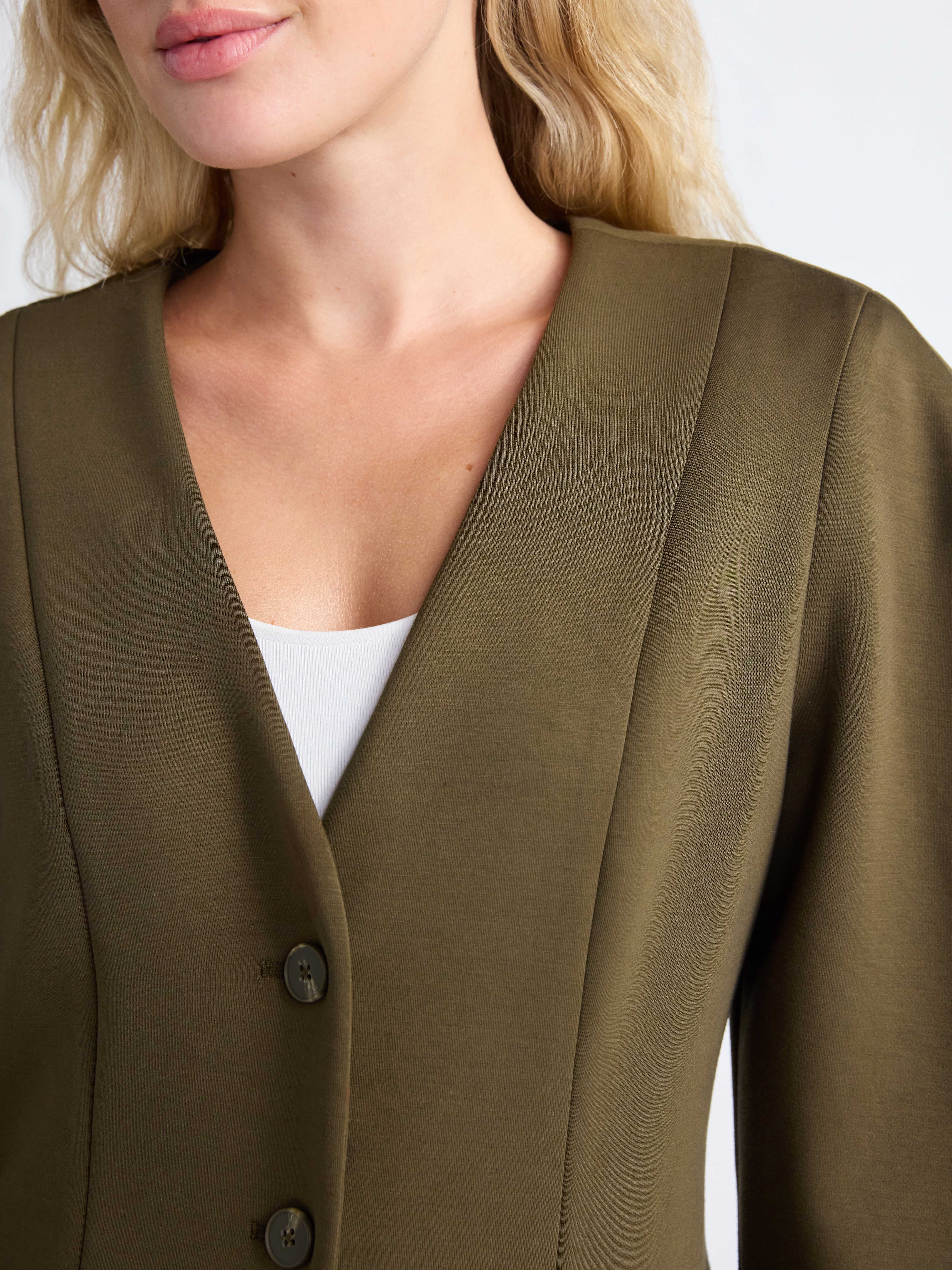 Scoop Women’s New Scubaknit Barrel Sleeve Blazer, Midweight, Sizes XS-XXL