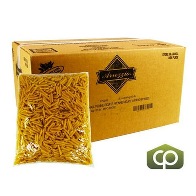 Arrezzio Classic Pâtes Penne Rigate Parois Épaisses 4,54 Kg/10 Lb Format en Vrac (2/caisse)