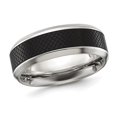 thumbnail image 1 of Mens Stainless Steel Black Plated 8mm Band Ring, 1 of 5