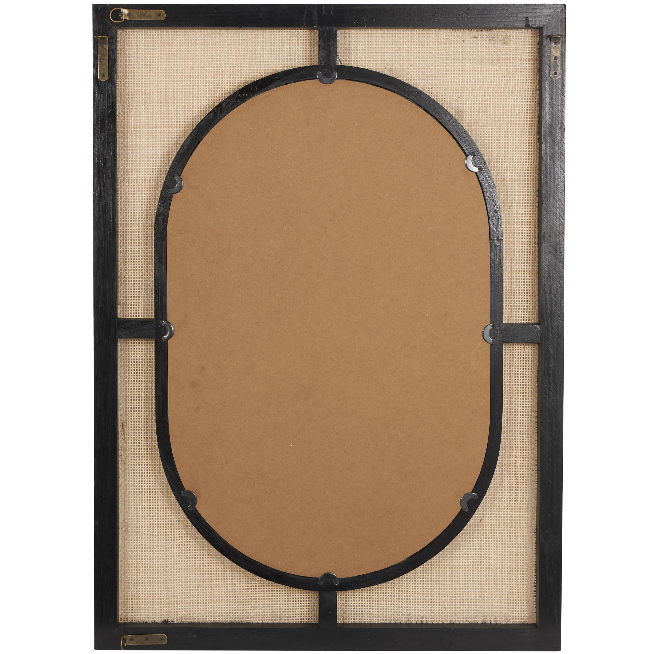 DecMode 30" x 42" Brown Wall Mirror with Black Accent Frames