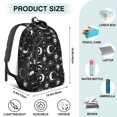 thumbnail image 5 of Moon and Skull Gothic Pattern Backpack for School, Cute School Bag with Adjustable Shoulder Straps and Padded Back, 16.9"x12.6"x5.9", 5 of 5