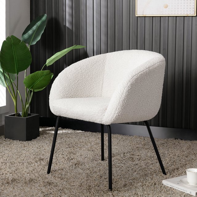 ONEVOG Modern Sherpa Upholstered Dining Chair, Leisure Accent Chair