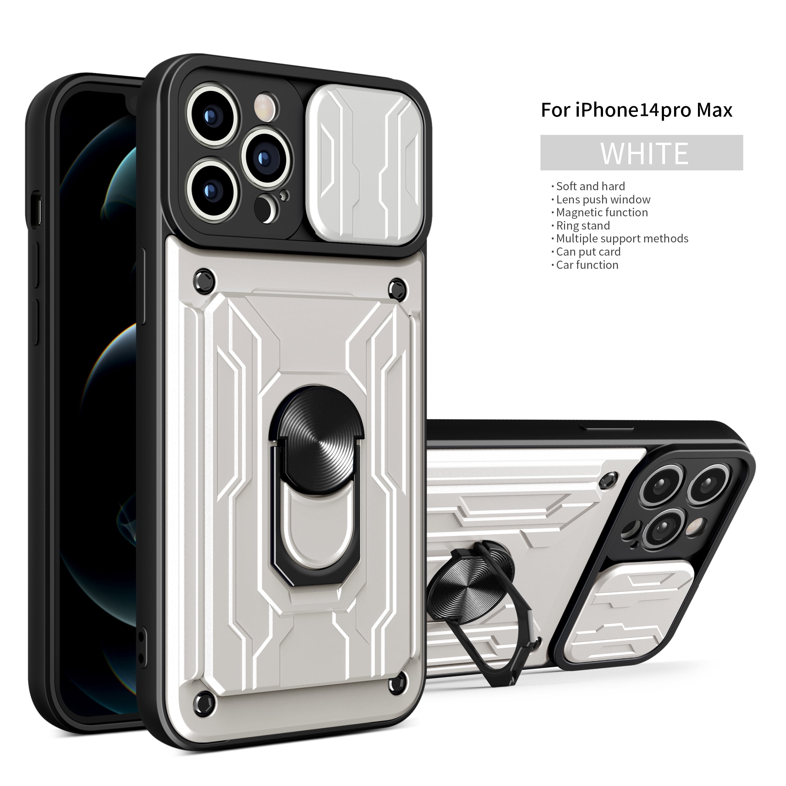  WOLLONY for iPhone 14 Pro Max Square Case, Luxury Elegant Phone  Case with Kickstand Ring Stand for Women Girls Soft TPU Metal Edges  Shockproof Protective Cover for iPhone 14 Pro Max