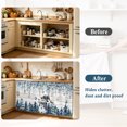 thumbnail image 4 of Blue Snowman Christmas Cabinet Curtain 32"Wx55"L,Dustproof Pantry Door Curtain W/ Self Adhesive Tape,Xmas Snowflake Eucalyptus Leaves Wooden Tall Storage Cover Privacy Drape for Bathroom Kitchen, 4 of 9