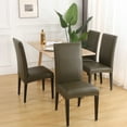 thumbnail image 4 of Chair Slipcover for Dining Room,Waterproof Chair Cover Universal Removable Washable Non-slip Stretchy Super Fit Parsons Chair Protector for Hotel Kitchen Banquet Restaurant-2-dark green, 4 of 8