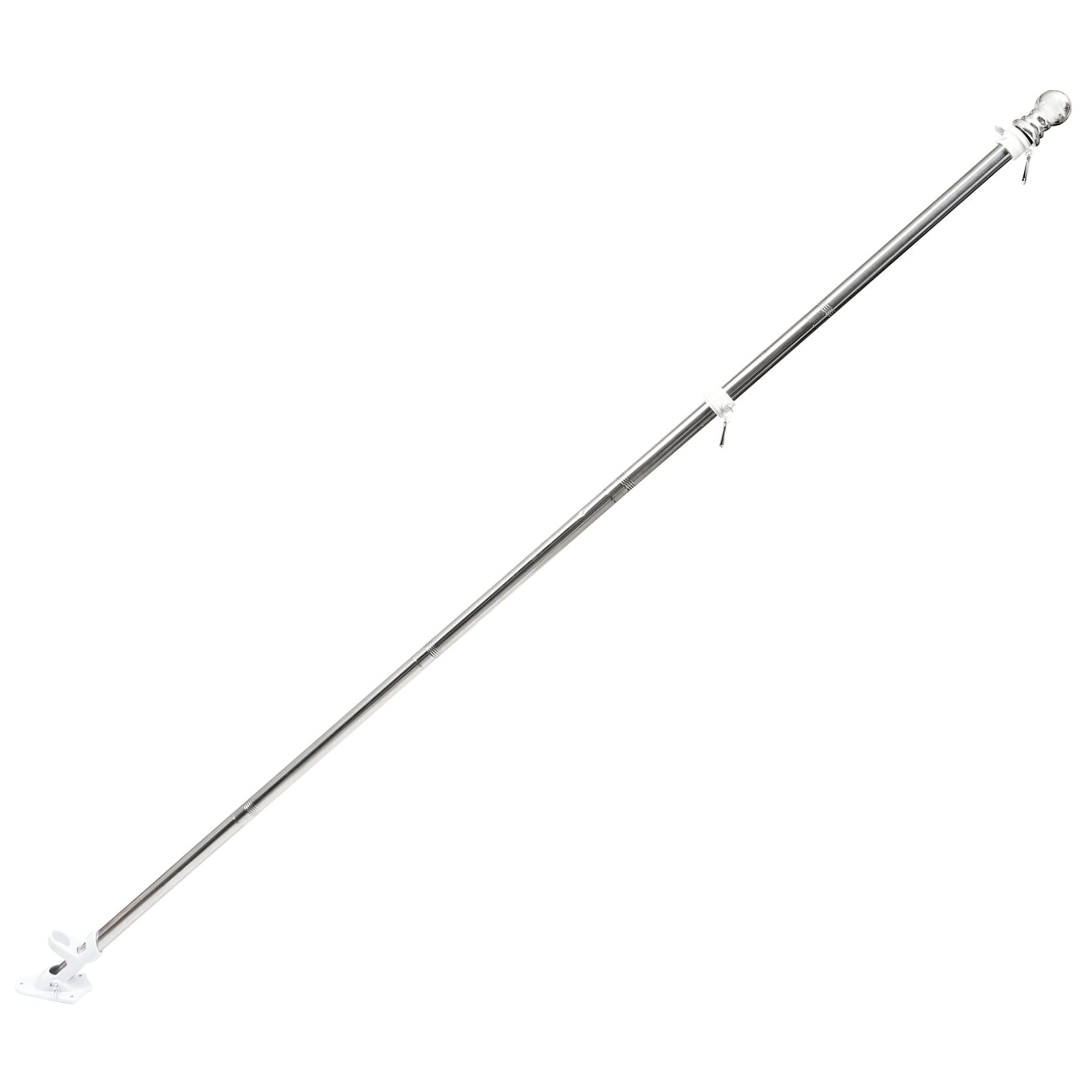 Worgeous Garden Flag Rod Silver 6Pcs 11.8In Stainless Steel