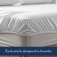 thumbnail image 5 of Color Sense 100% Cotton Percale Single Fitted Bedsheet Cool & Crisp Twin White, 5 of 14