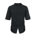 thumbnail image 2 of pstuiky Camisas de manga corta para hombre, Camiseta deportiva de manga corta con botones y solapa de color liso para hombre camisetas de hombre xl, 2 of 5