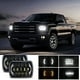 thumbnail image 2 of Faros de automóviles 2 faros LED cuadrados de 7 pulgadas, 7 x 6, 5 x 7 pulgadas, con señal de giro DRL de haz alto/bajo, repuesto brillante de 200 W para Jeep Wrangler YJ Cherokee XJ Ford GMC y más, 2 of 8