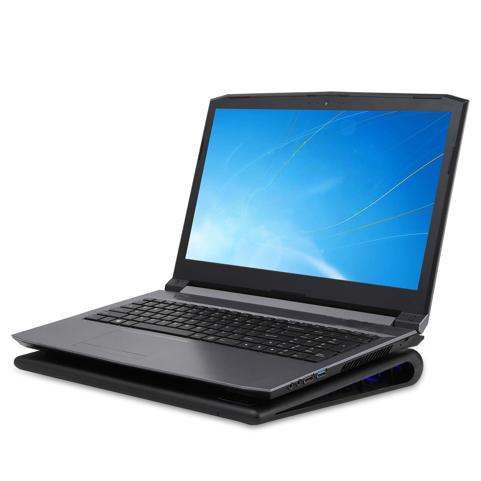 Ergonomic Cooling Stand for 12-16inch Notebooks: Fan, AntiSlip Base, Height Adjustable, USB Ports