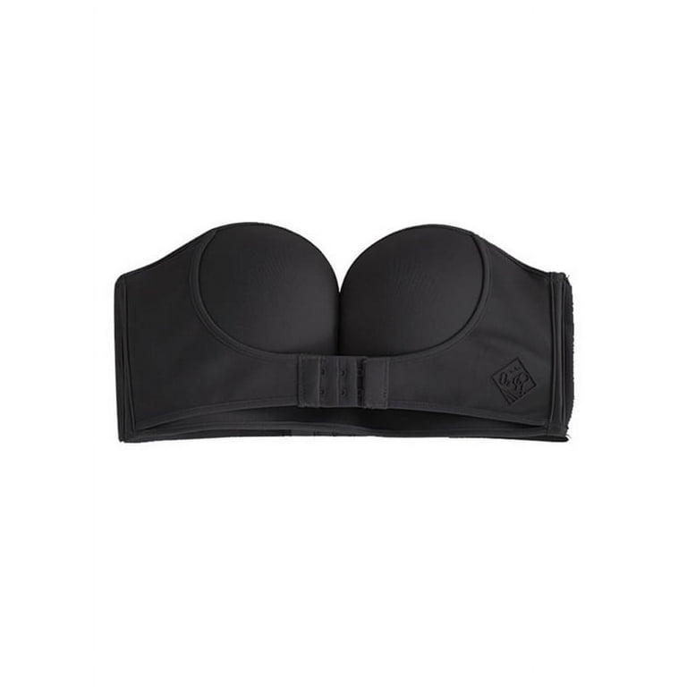 Zupora Women's Strapless Bra Comfy Wireless Padded Push Up Non-slip Front  Closure Bras Seamless Satin Bralette Multiway Bra Underwear Lingerie, 3/4  Cup, Size 32-38 A/B 