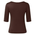 thumbnail image 4 of Wangmeiwg Women's Half Sleeved T Shirt Solid Color Basic Slim Fit Top Women Tops Spandex, 4 of 5
