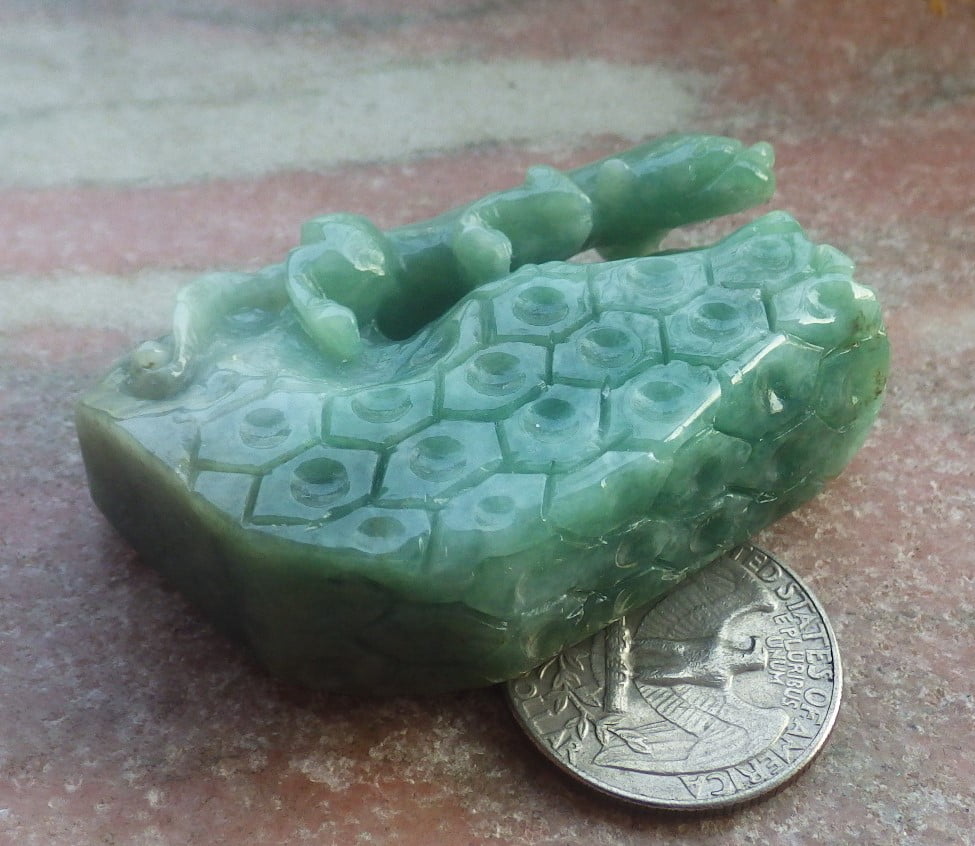 Green Natural A Jade jadeite Display Dragon Pi Xiu 698664 TN