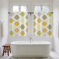 thumbnail image 4 of Yellow Orange Moroccan Kitchen Curtains 45 Inch Length, Vintage Boho Geometric Pattern Gray Tiers Curtains for Bathroom Bedroom Cafe, Light Filtering Small Window Treatment Drapes 2 Panels 42"Wx45"L, 4 of 8