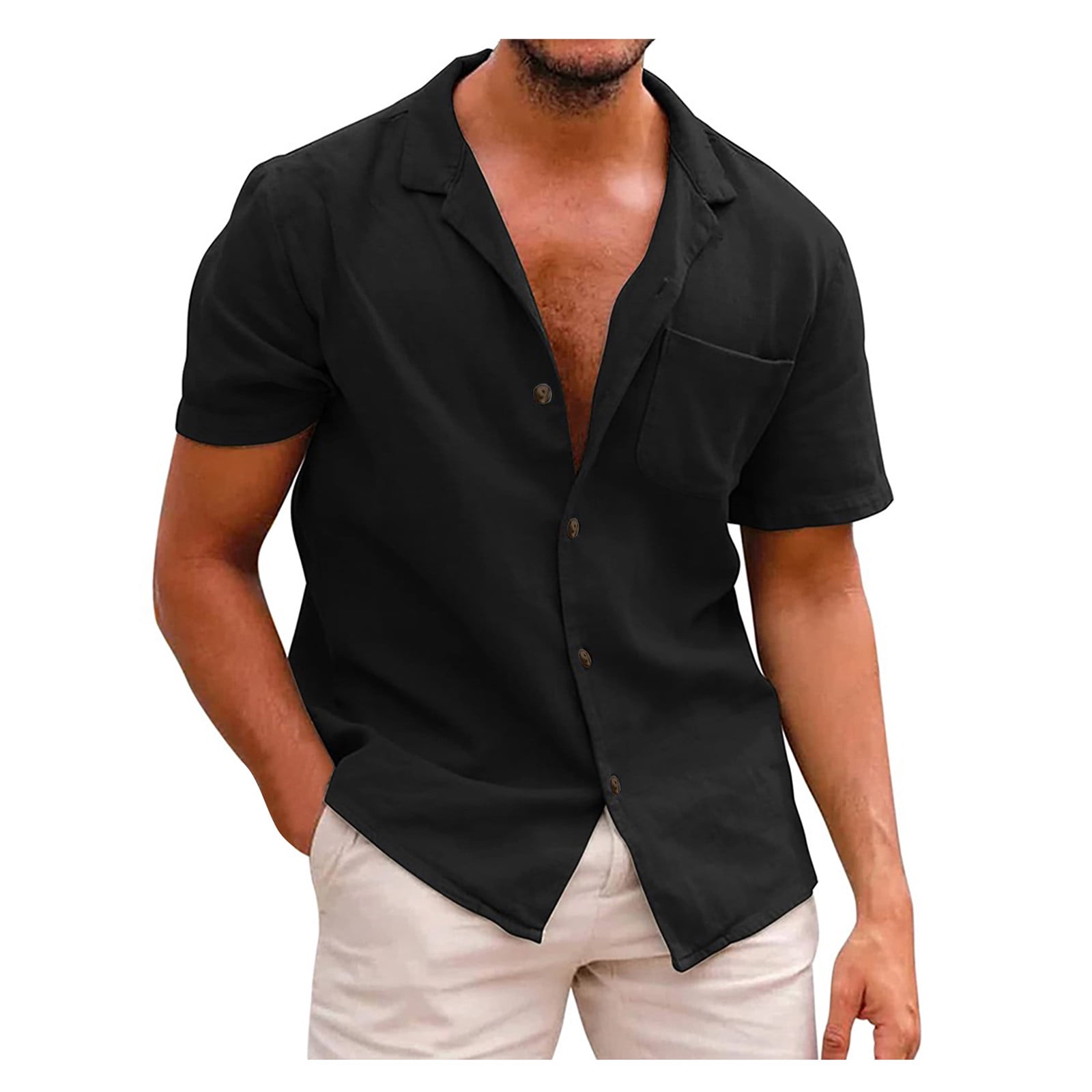 RYRJJ On Clearance Men's Short Sleeve Regular Fit Dress Shirts Button ...