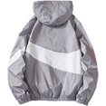 thumbnail image 4 of Men?s Winter Fall Thin Hoodies Outfits, Long Sleeve Color Block Zipper Hooded Sweatshirts, 4 of 4