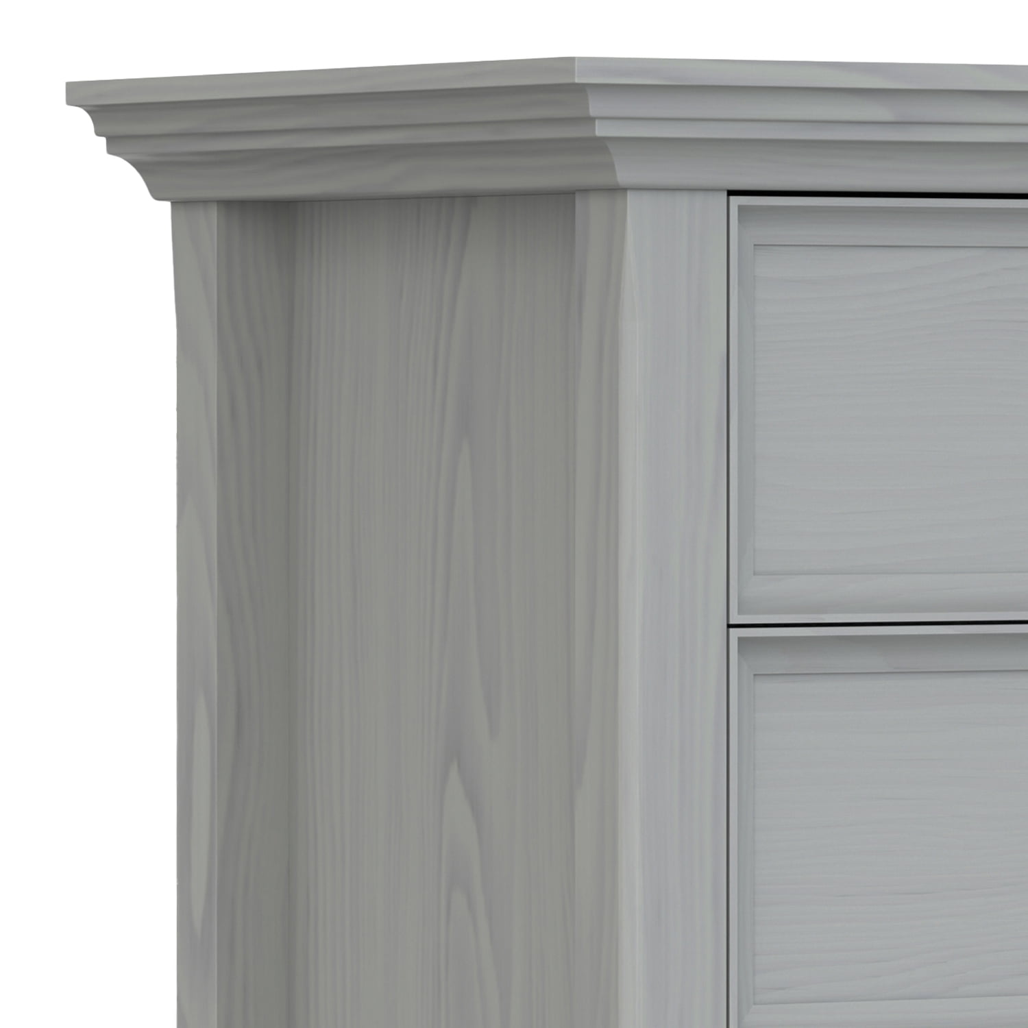 Amherst 24 inch Wide Solid Wood Transitional Bedside Table in Fog Grey
