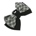 thumbnail image 4 of Unique Bargains 1 Pc Claw Clip Fashion Plaid Bow Hair Clip Black White, 4 of 5