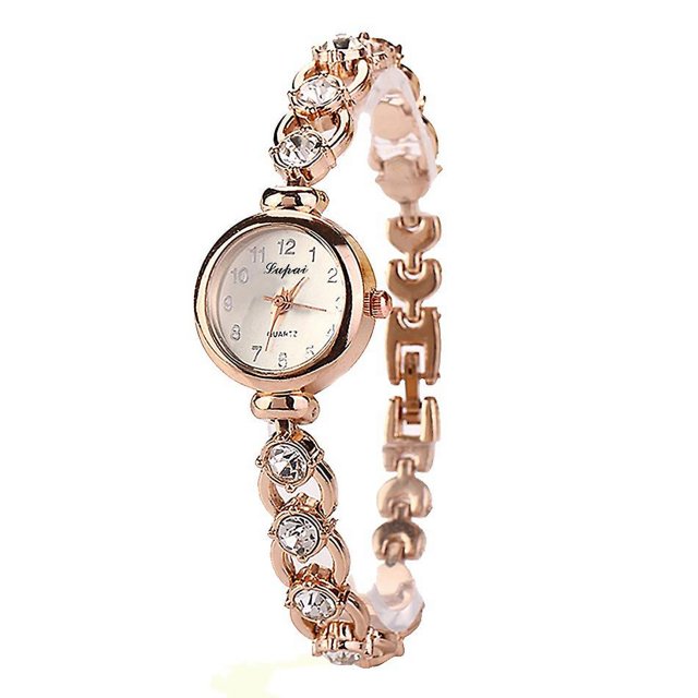 Reloj de lujo de cristal para mujer, pulsera de acero inoxidable con banda de oro rosa, relojes de vestir elegantes para mujer, reloj femenino