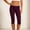 Purple women capri pants summer a1, variant on Cagogo Women Capri Pants for Women Summer Casual Elastic Waist Stretch Solid Slim Fit Sporty Capri Leggings Lounge Beach Workout Trousers, Purple L