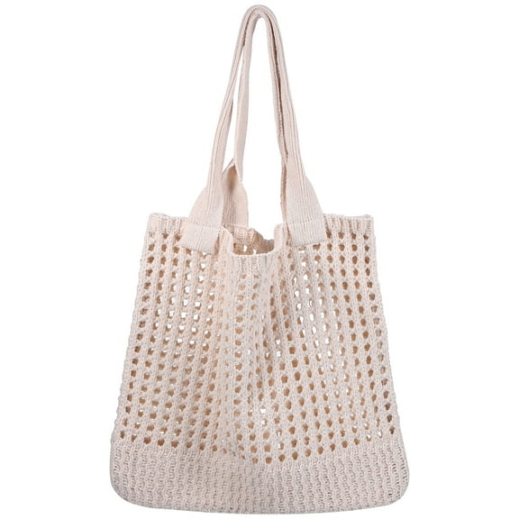 EXHUMKY Brown Polyester Fiber Woven Tote Bag for Women, Multi-Functional Everyday Handbag, and Stylish