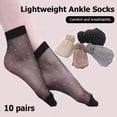 thumbnail image 3 of QENASHAING Sheer Polka Dot Ankle Socks, 10-Pair Pack, Breathable Thin Design for All-Day Comfort, Perfect for Work, Casual Wear, and Everyday Outfits, 3 of 8