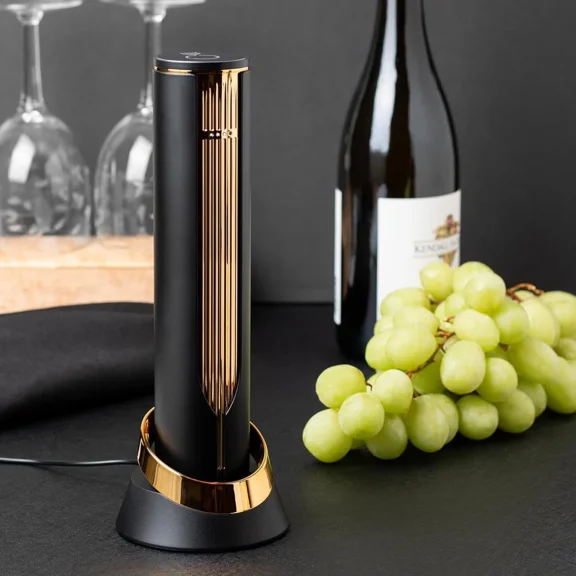 Premium Usb Rechargeable Electric Wine Bottle Opener W/ Foil Cutter Sleek Design