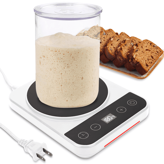 Dongyi Precise Sourdough Starter Warmer Mat-1°F Thermostat Control(70-100°F)with 12H Timer,Auto on/off Warming for Perfect Dough Proofing,Baking Accessories