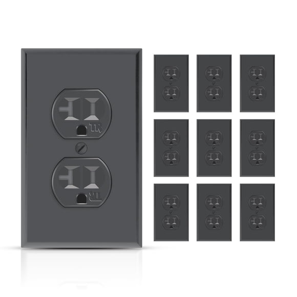 TOPELER Duplex Electrical Outlets, Residential Grade Receptacle Outlet, 20Amp 125V, Self-Grounding, 2-Pole, 3-Wire, Standard Electrical Wall Socket w