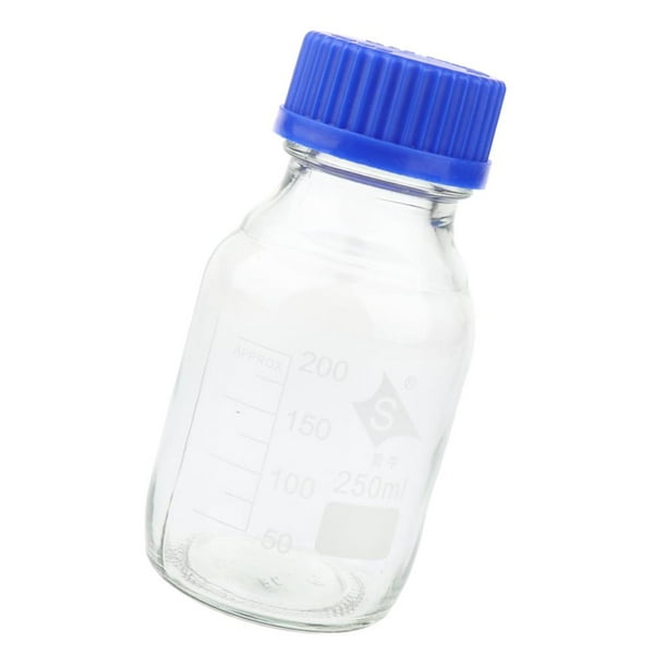 Botellas de reactivo de boca ancha de polipropileno de laboratorio, tarro de vidrio transparente para almacenamiento de 100 ml / 250 ml / 500 ml / 1 l SM SunniMix Botella de reactivo graduada