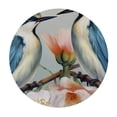 thumbnail image 2 of CMMY  Round Fitted Tablecloth Art Flower Floral Birds Table Cloth with Elastic Edged Waterproof Wipeable Round Table Cover for Patio Parties Outdoor Decor White, 2 of 7