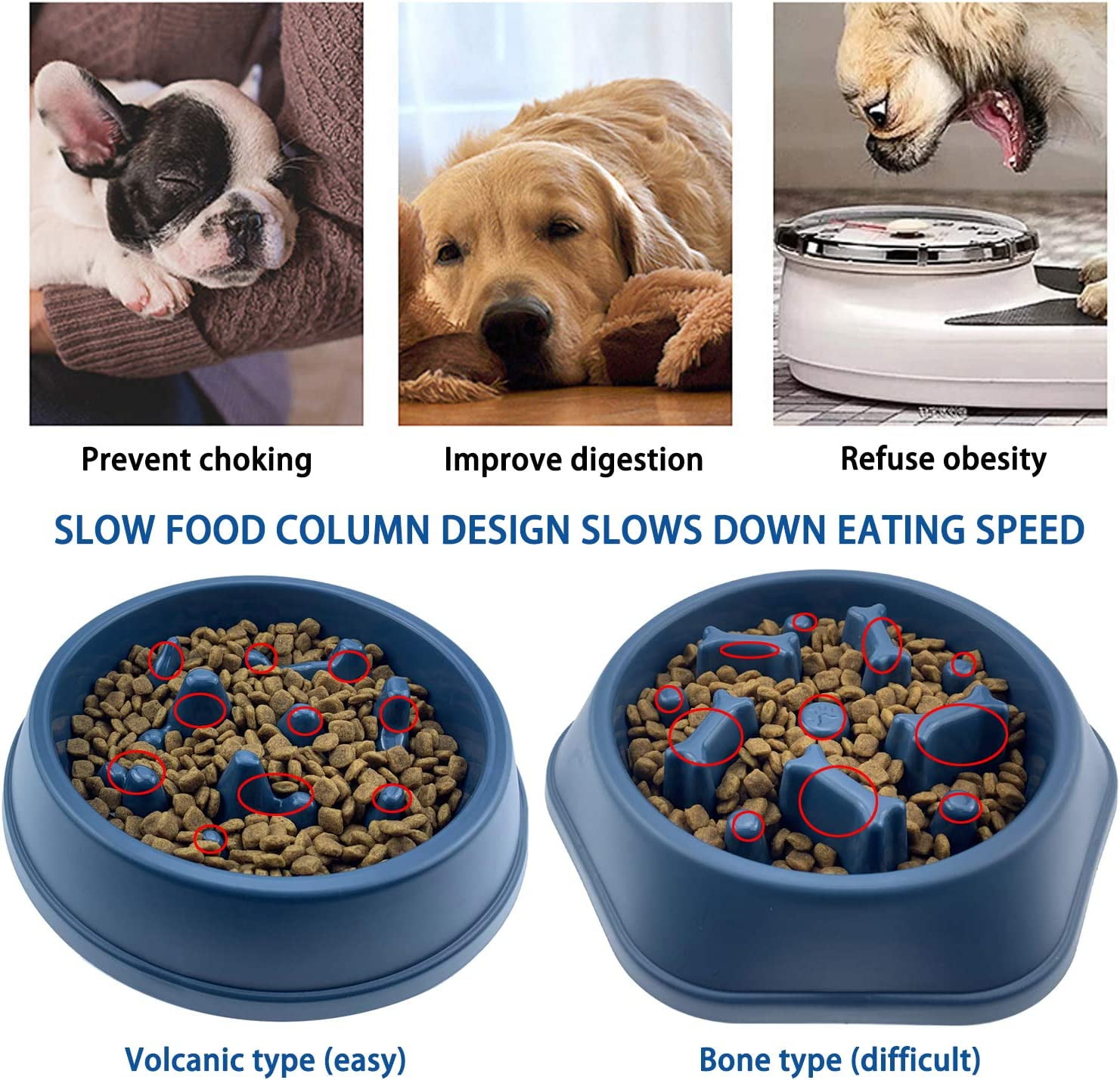 Slow Feeder Dog Bowls Slow Feeding Dog Bowl Small Medium Breed Dog Food Bowls Slow Feed Dog Bowl Slow Eating Dog Slow Feeder Bowl Puppy Dog Puzzle