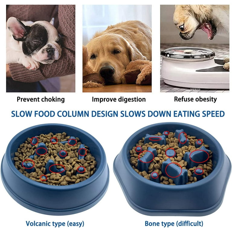 Slow Feeder Dog Bowls for Small Medium Dog, Puzzle Slow Feeding Pet Bowl  with Anti-Slip Shim for Puppy Dog, Non-Toxic Preventing Choking Healthy