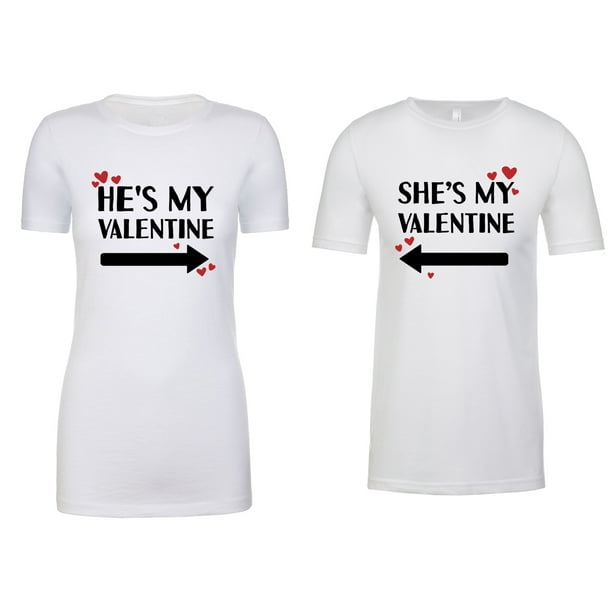 Mato Hash Couple T Shirts Valentine T Shirts For Couples Matching Couple Outfits My Valentine Walmart Com Walmart Com