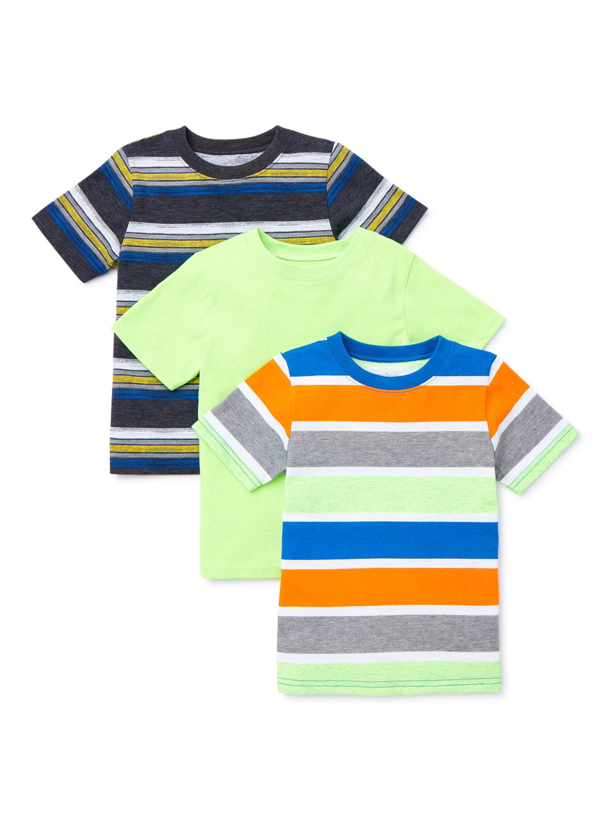 Garanimals Baby Boy & Toddler Boy Stripe & Solid T-Shirts, 3-Pack (12M ...