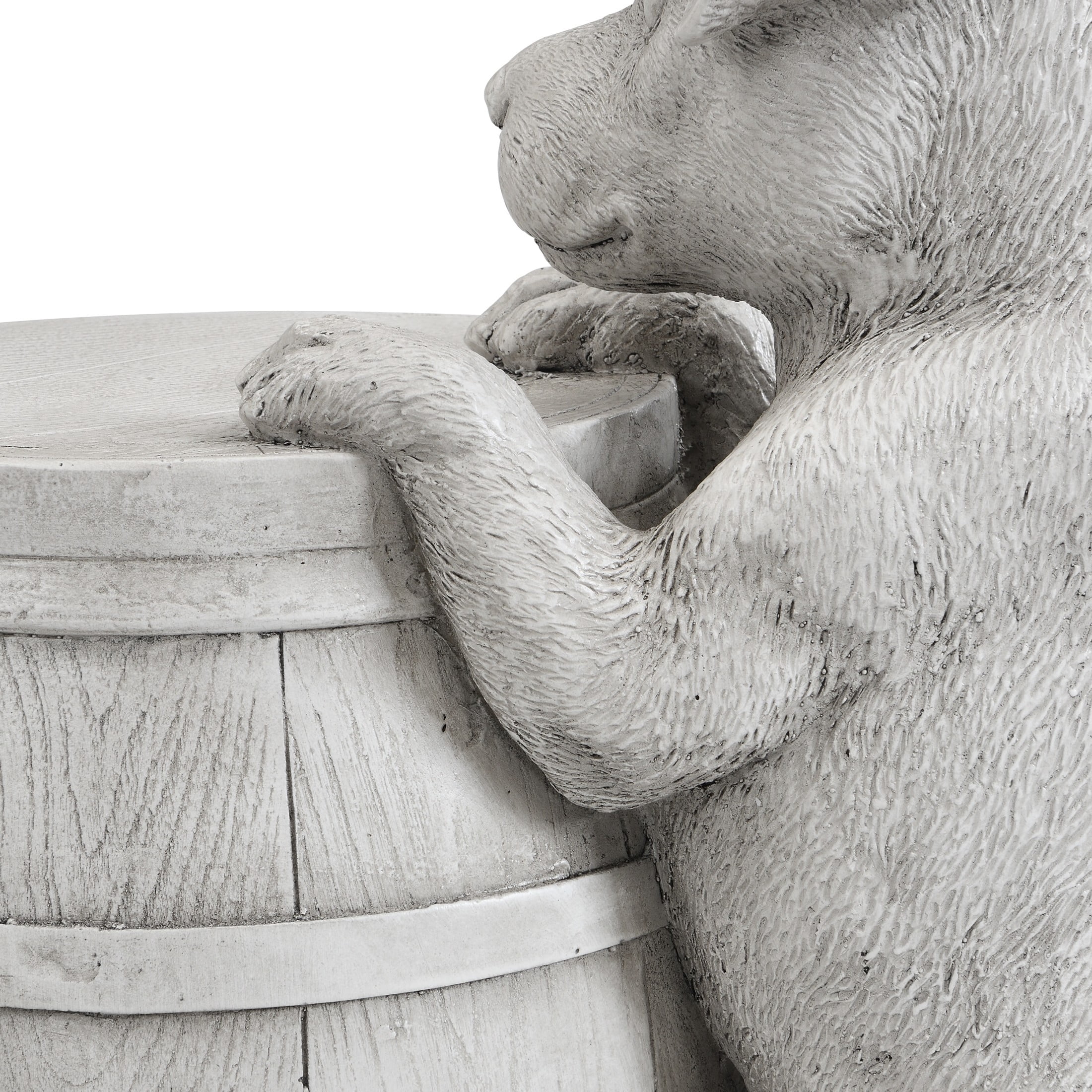 Christopher Knight Home 18"H Dog Barrel MGO Side Table, Indoor Outdoor Puppy Statue Decor, Gray