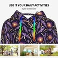thumbnail image 4 of Daiia Lavender Flowers Pattern Women's Fashion Hoodies & Sweatshirts with Kangaroo Pocket Hooded Sweatshirt with Eye-catching Drawstrings-Medium, 4 of 7