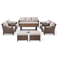 thumbnail image 2 of Opohoro 8-Pieces Outdoor Conversation Set with Wicker Lounge Chairs, Ottomans and Coffee Table, Beige, 2 of 11