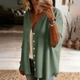 thumbnail image 5 of Womens Cotton Linen Cardigan Shirt Embroidery Button 3/4 Sleeve Lightweight Coat Open Front Casual Summer Tops, 5 of 7
