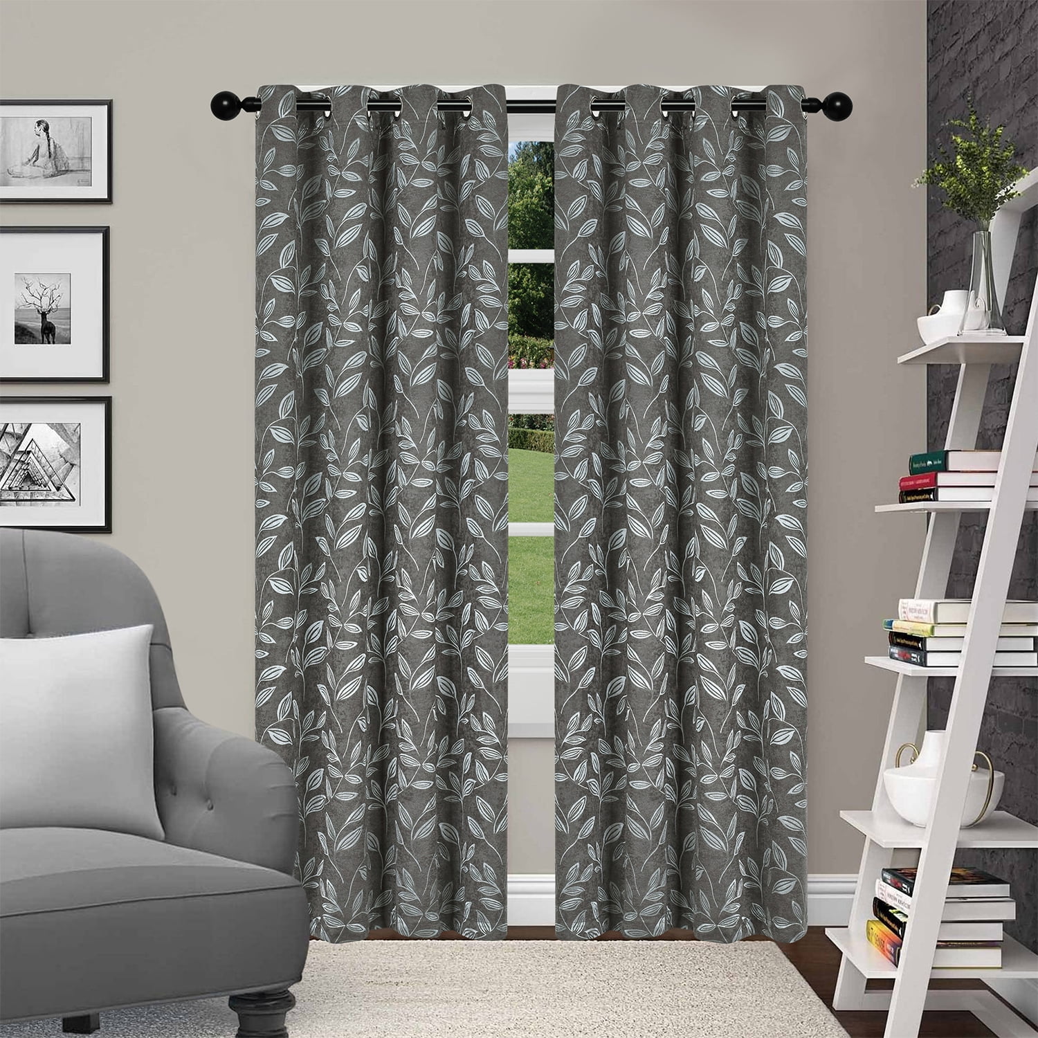 Leaves Blackout 2 Panel Curtains
