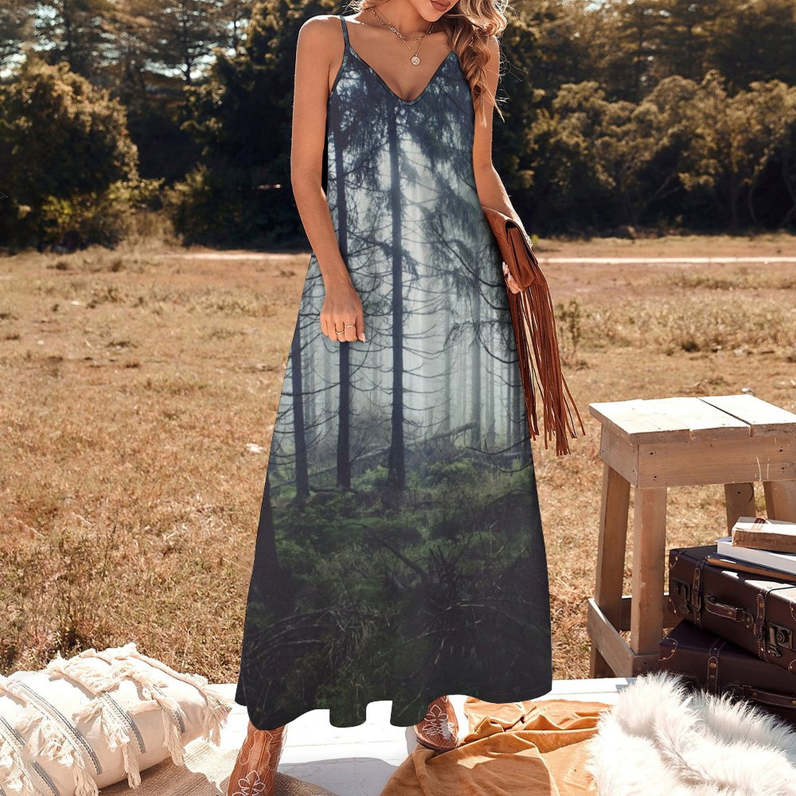 Through The Trees Sleeveless Dress birthday dress beach dress Summer skirt  cute - Walmart.com