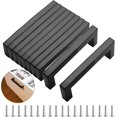 thumbnail image 1 of Cajón de cocina negro de 10 piezas, 96 mm, moderno cajón cuadrado de acero inoxidable con 40 tornillos para escritorio, cajón, armario, alacena, 1 of 4