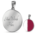 thumbnail image 3 of Pendentif Collier Drapeau du Qatar en Acier Inoxydable Ou or 18 Carats 18-22", 3 of 7