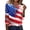 #03Red, variant on Women's Patriotic 4th of July Blouse, 3/4 Sleeve V Neck Henley Shirt with Star & Flag Print, Casual Loose Top Blue 2XL