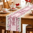 thumbnail image 5 of Happy Mother's Day Cotton Linen Table Runner for Dining Kitchen, Pink Floral Buffalo Plaid Burlap Wedding Outdoor Party Tablerunners Decoration, Dresser Scarf Coffee Tablecloth Runners 13x120 Inches, 5 of 9