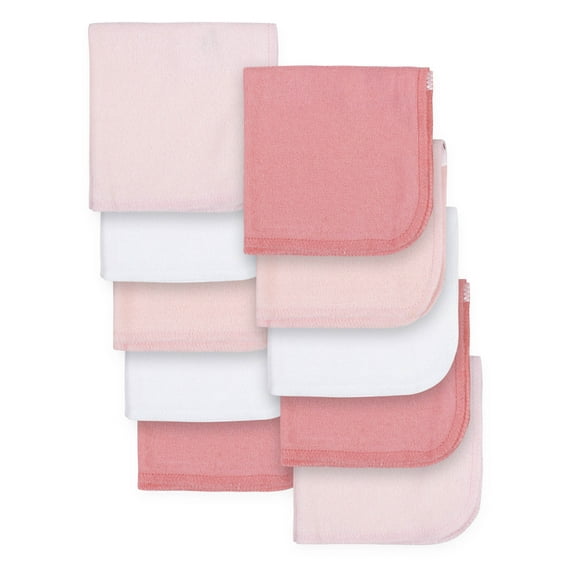 Gerber Baby Girl Washcloths, 10-Pack (One Size)
