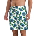 thumbnail image 2 of Kdxio Blue Sunflowers Pattern Mens Casual Shorts - Drawstring Summer Beach Sports Shorts for Men, 2 of 9